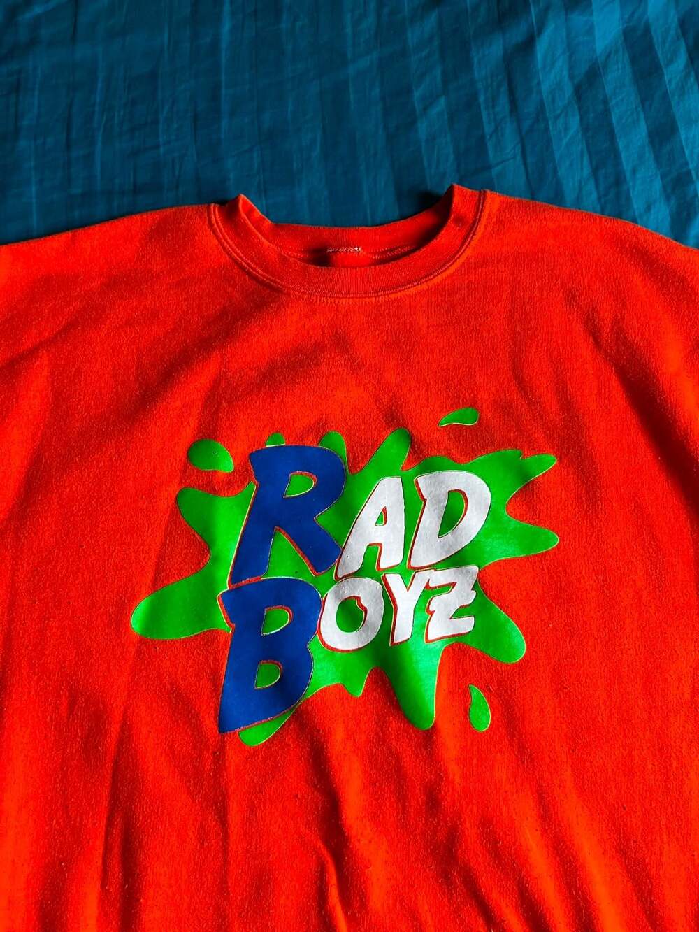 Vintage 90s Rad Boyz Graphic Neon Orange Sweatshirt
